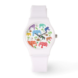 Tropische olifanten horloge