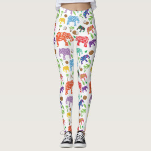 Tropische olifanten leggings