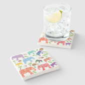 Tropische olifanten stenen onderzetter (Zijkant)