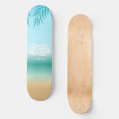 Tropische Ombre Beach Zomer Vibes Monogram Skateboard (Voorkant)