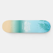Tropische Ombre Beach Zomer Vibes Monogram Skateboard (Horizontaal)