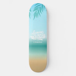 Tropische Ombre Beach Zomer Vibes Monogram Skateboard