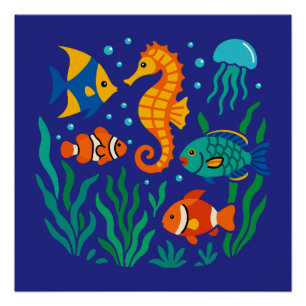 Tropische onderwatervissen - het leven in zee perfect poster