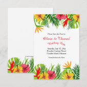 Tropische Ontsnapping Sla de Datum Kennisgeving op Save The Date (Voorkant / Achterkant)