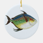 Tropische opaat,  zeewaterdier keramisch ornament (Achterkant)