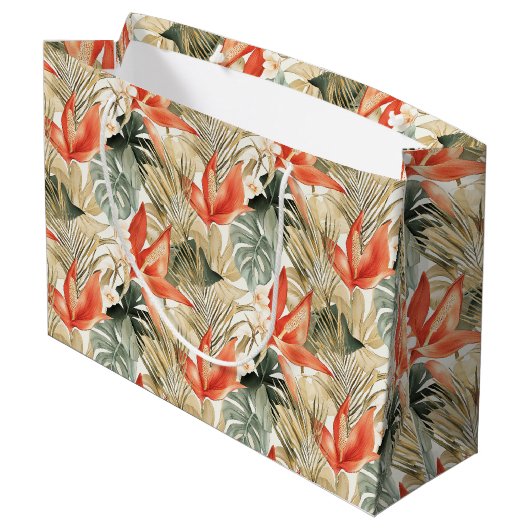 Tropische Oranje Anthurium Bloemrijke Bruidsdouche Groot Cadeauzakje (Achterkant Gekanteld)