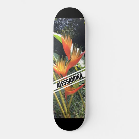 Tropische Oranje Bloem Skateboard (Voorkant)