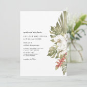 Tropische orchidee bloemenbruiloft kaart (Staand voorkant)