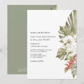 Tropische orchidee bloemenbruiloft kaart (Voorkant / Achterkant)