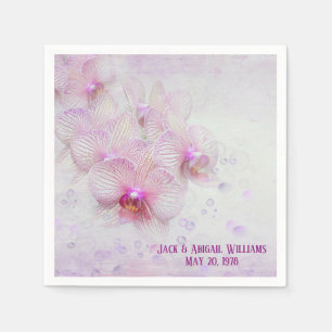 tropische orchidee bloesems met luchtbellen servet