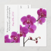 Tropische Orchidee Huwelijksuitnodiging Reactiekaa RSVP Kaartje (Voorkant / Achterkant)
