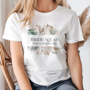 Tropische Orchidee met Monstera Bride Squad Tshirt