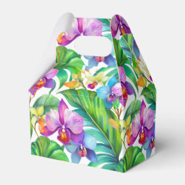 Tropische orchidee patroon gunst dozen bedankdoosjes