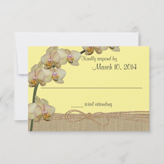 Tropische Orchidee Rustic Beach Respons RSVP Kaartje (Voorkant)