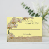 Tropische Orchidee Rustic Beach Respons RSVP Kaartje (Staand voorkant)