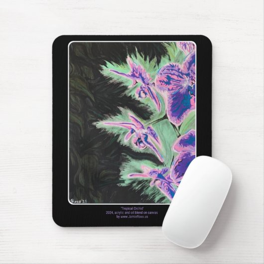 'Tropische Orchidee' Schilderij op een Muismat (Met muis)