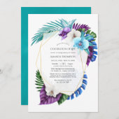 Tropische orchideeën Geometrische viering van het Kaart (Voorkant / Achterkant)