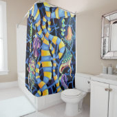 Tropische orchideeën in de Waterverf Douchegordijn (In situ)