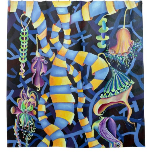 Tropische orchideeën in de Waterverf Douchegordijn (Voorkant)