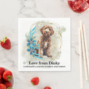 Tropische Orchideeën Krans Labradoodle Trouwfeest Servet