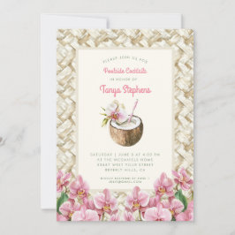 Tropische orchideeën met Pina Colada | poolparty Kaart