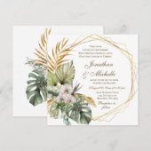 Tropische orchideeën Palms Floral Christelijk huwe Kaart (Voorkant / Achterkant)