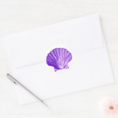 Tropische Paarse mononlight Shell Ronde Sticker (Envelop)