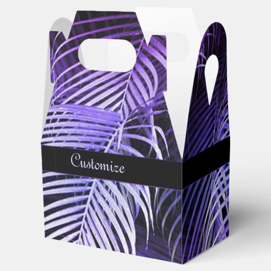 Tropische Paarse palmlederen kogelvrije doos Bedankdoosjes (Geopend)