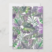 Tropische Paarse Waterverf bruiloft Kaart (Achterkant)