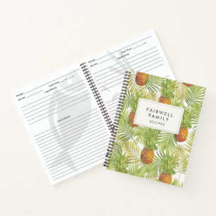 Tropische palm & ananas patroon Recepten Notitieboek