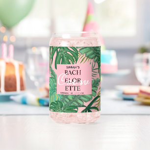 Tropische Palm Bachelorette Weekend Cocktailparty Blikvorm Glas