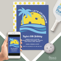 Tropische Palm Beach Ocean Pickleball Party