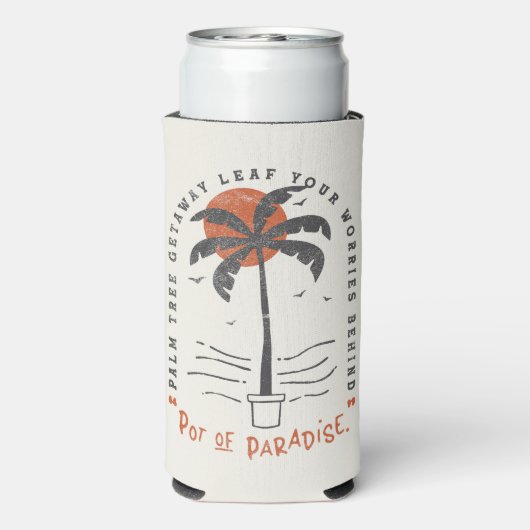 Tropische Palm Beach Vibes Zomer Zon Retro (Seltzer Achterkant)
