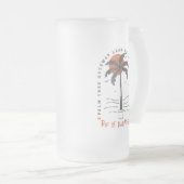 Tropische Palm Beach Vibes Zomer Zon Retro Matglas Bierpul (Voorkant rechts)