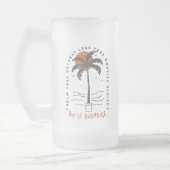 Tropische Palm Beach Vibes Zomer Zon Retro Matglas Bierpul (Links)