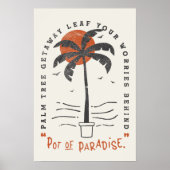 Tropische Palm Beach Vibes Zomer Zon Retro Poster (Voorkant)