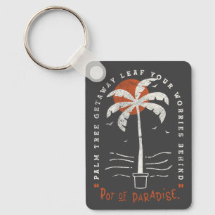 Tropische Palm Beach Vibes Zomer Zon Retro Sleutelhanger