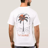 Tropische Palm Beach Vibes Zomer Zon Retro T-shirt (Achterkant)