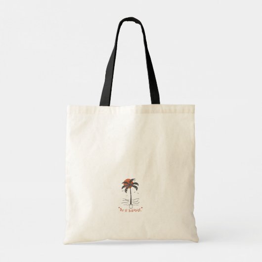 Tropische Palm Beach Vibes Zomer Zon Retro Tote Bag (Achterkant)
