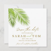 Tropische palm Bewaar de datum Kaart (Voorkant)