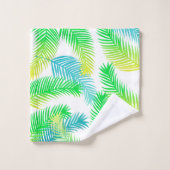 Tropische Palm Bladeren Badhanddoek Set – Modern G Bad Handdoek (Wasdoekje)