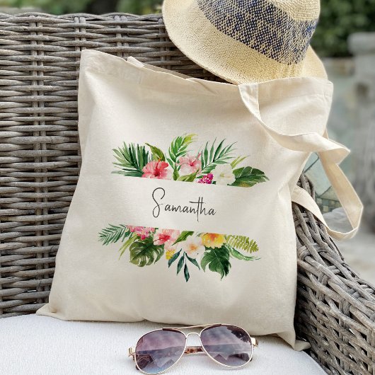Tropische Palm Bloemrijke Bruidsmeisje Persoonlijk Tote Bag
