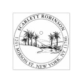 Tropische palm-Boom Aangepaste retouradres  Rubberstempel (Afrduk)