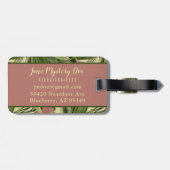 tropische palm Botanische Waterverf Cream Bagagelabel (Achterkant horizontaal)