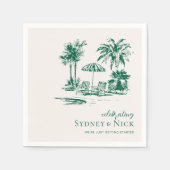 Tropische Palm bruiloft gepersonaliseerd Servet (Voorkant)