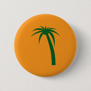 Tropische Palm Buttonnen - Island Silhouette Patch Ronde Button 5,7 Cm