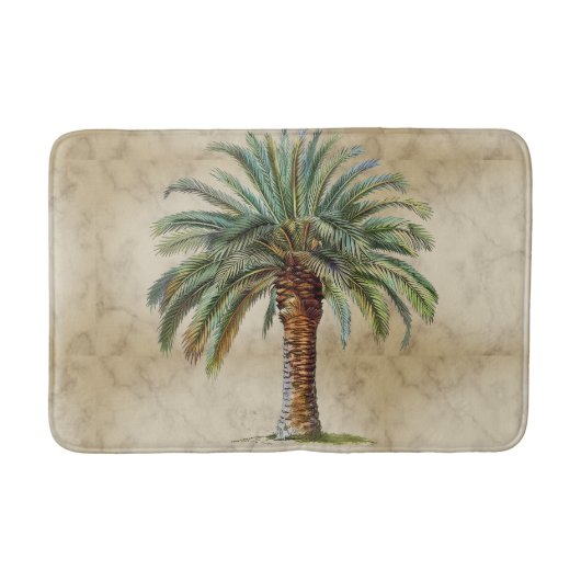 Tropische Palm Date Tree Elegant Badmat (Voorkant)