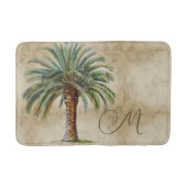 Tropische Palm Date Tree  Monogram Badmat (Voorkant)