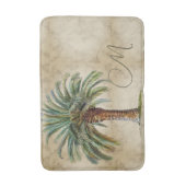 Tropische Palm Date Tree  Monogram Badmat (Voorkant Verticaal)