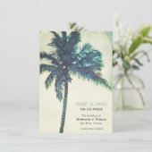 Tropische palm Digital Beach Weddenschap Save the  Aankondiging (Staand voorkant)